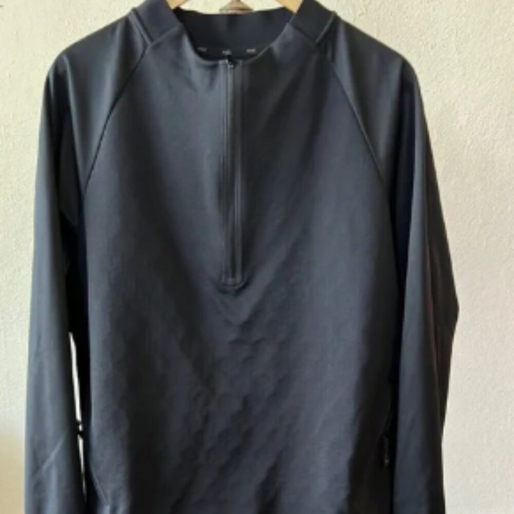 NIKE THERMA SPHERE DRI-FIT REPEL BLACK HALF ZIP ATHLETIC JACKET SIZE LARGE